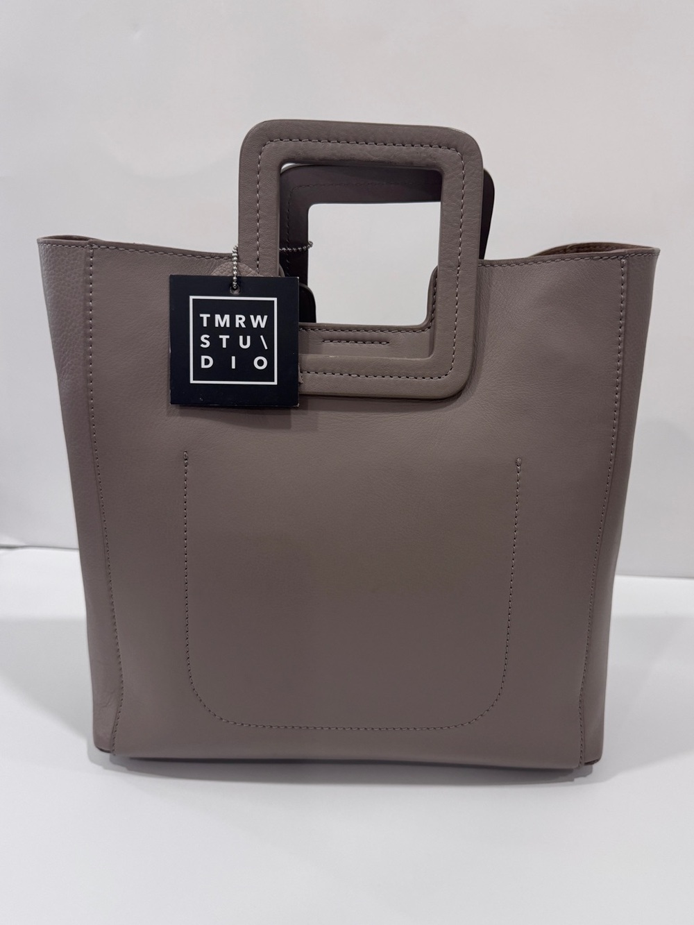 TMRW Studio Antonio Taupe Square-Handle Tote
